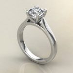 Classic Cathedral Cushion Cut Moissanite Solitaire Engagement Ring