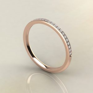 B001 rose gold 0.09Ct Round Cut Wedding Band Ring