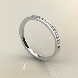 B001 white gold 0.09Ct Round Cut Wedding Band Ring