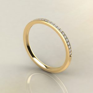 B001 yellow gold 0.09Ct Round Cut Wedding Band Ring