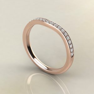 B002 0.14Ct Rose Gold Round Cut Wedding Band Ring