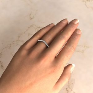 0.14Ct Round Cut Moissanite Wedding Band Ring