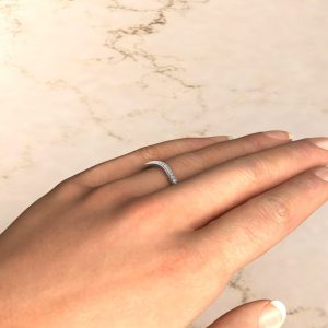 B002 0.14Ct White Gold Round Cut Wedding Band Ring (3)