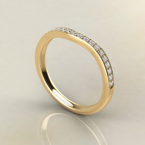 B002 0.14Ct Yellow Gold Round Cut Wedding Band Ring