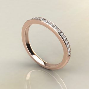 B003 Rose Gold 0.14Ct Round Cut Wedding Band Ring