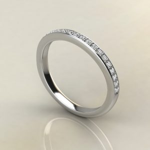 B003 White Gold 0.14Ct Round Cut Wedding Band Ring