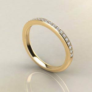B003 Yellow Gold 0.14Ct Round Cut Wedding Band Ring