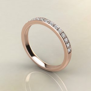 B004 Rose Gold 0.20Ct Round Cut Wedding Band Ring