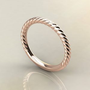 B005 Rose Gold Twisted Wedding Band Ring