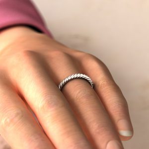 Twisted Lab Created Diamond Wedding Band Ring