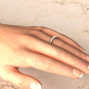 Twisted Moissanite Wedding Band Ring
