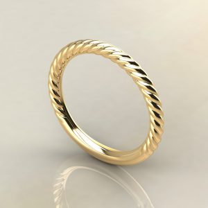 B005 Yellow Gold Twisted Wedding Band Ring
