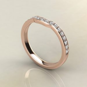 B006 Rose Gold 0.20Ct Round Cut Wedding Band Ring