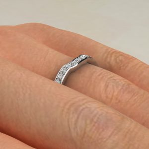 B006 White Gold 0.20Ct Round Cut Wedding Band Ring (2)