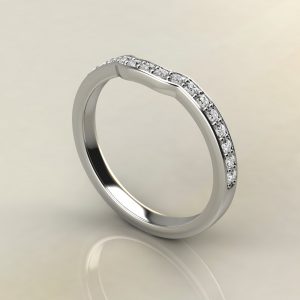 B006 White Gold 0.20Ct Round Cut Wedding Band Ring