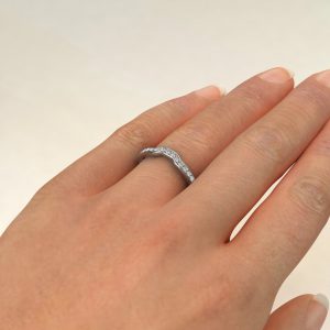 0.20Ct  Round Cut Moissanite Wedding Band Ring