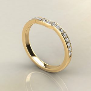 B006 Yellow Gold 0.20Ct Round Cut Wedding Band Ring