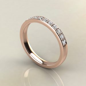 B007 Rose Gold 0.22Ct Round Cut Wedding Band Ring