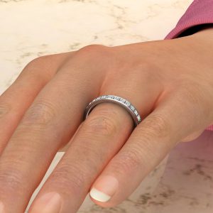 0.22Ct Round Cut Lab Created Diamond Wedding Band Ring
