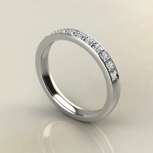 B007 White Gold 0.22Ct Round Cut Wedding Band Ring