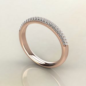 B008 Rose Gold 0.25Ct Round Cut Wedding Band Ring