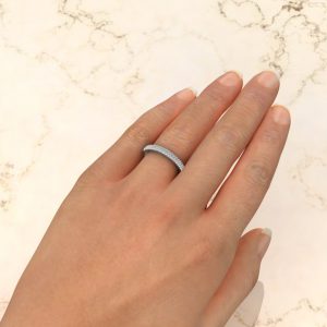 0.25Ct Moissanite Round Cut Wedding Band Ring