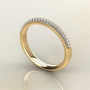 B008 Yellow Gold 0.25Ct Round Cut Wedding Band Ring