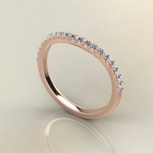 B013 Rose Gold 0.16Ct Round Cut Wedding Band Ring