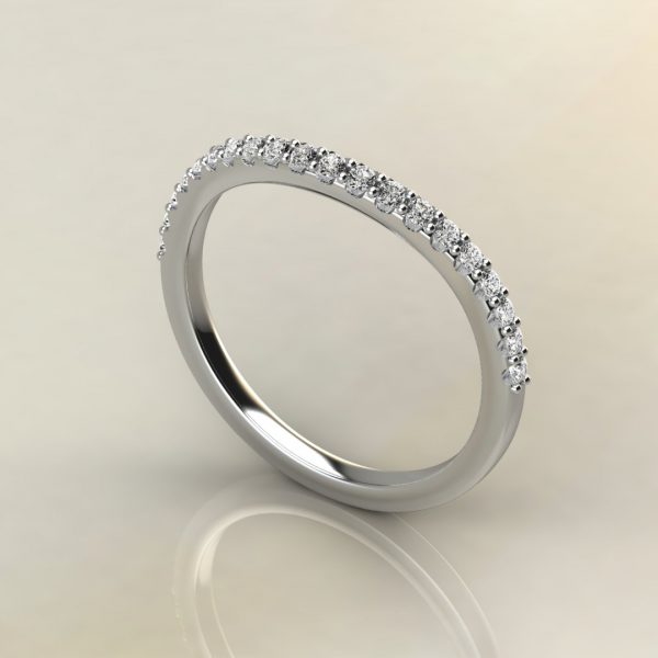 B013 White Gold 0.16Ct Round Cut Wedding Band Ring