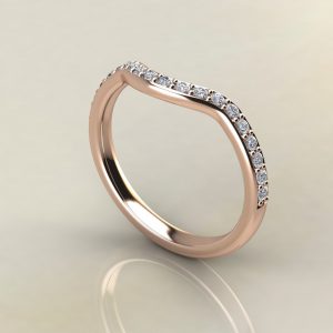 B014 Rose Gold 0.21Ct Round Cut Wedding Band Ring