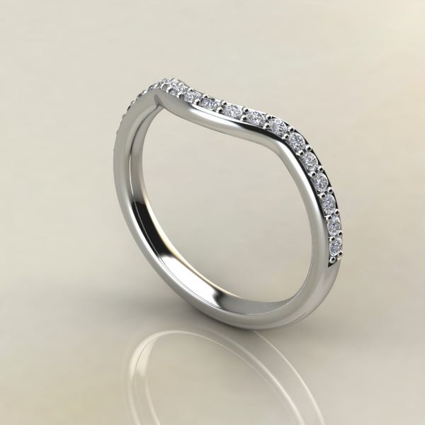 B014 White Gold 0.21Ct Round Cut Wedding Band Ring
