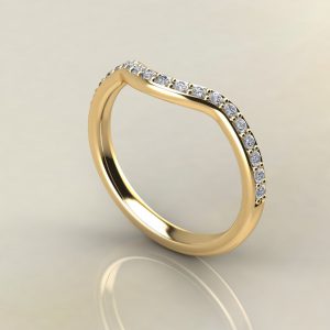 B014 Yellow Gold 0.21Ct Round Cut Wedding Band Ring