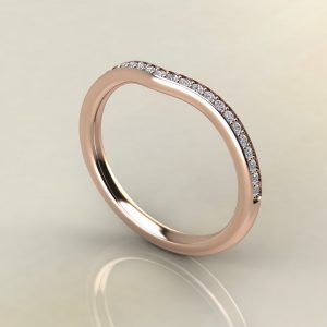 B016 Rose Gold 0.13Ct Round Cut Wedding Band Ring