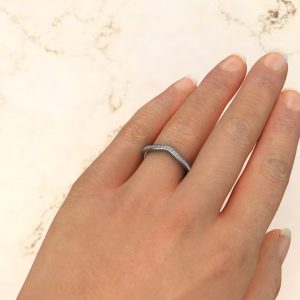 0.13Ct Lab Created Diamonds Round Cut Wedding Band Ring