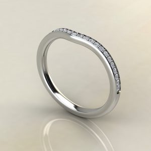 B016 White Gold 0.13Ct Round Cut Wedding Band Ring