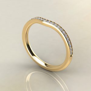 B016 Yellow Gold 0.13Ct Round Cut Wedding Band Ring