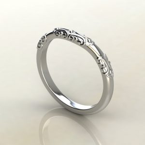 Vintage Lab Created Diamond Wedding Band Ring