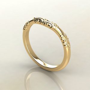 B019 Yellow Gold Vintage Wedding Band Ring