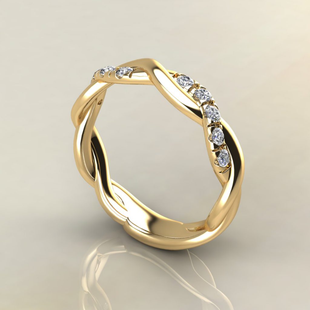 0.20Ct Twist Lab Created Diamonds Wedding Band Ring