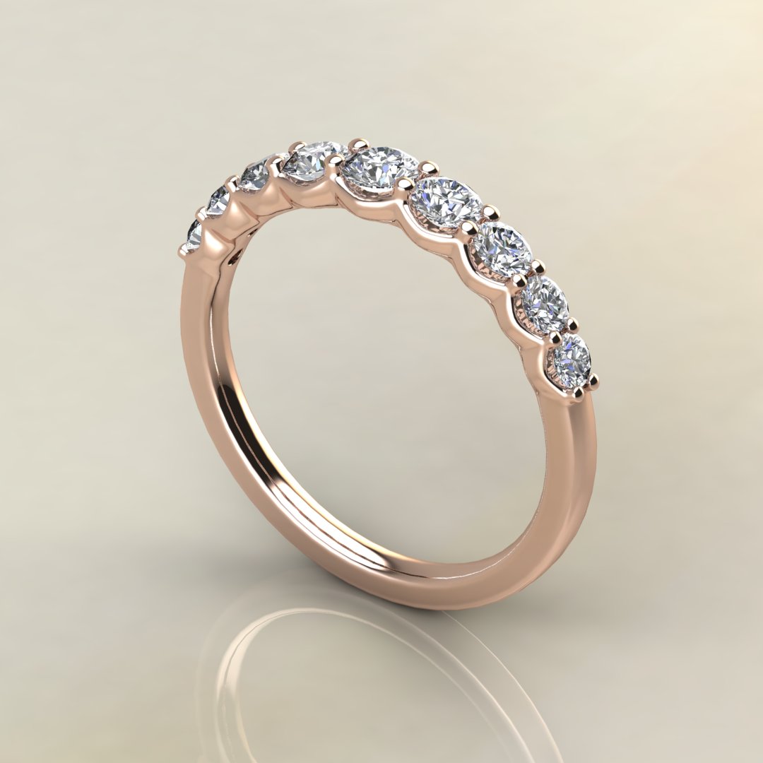 0.63Ct Graduated Shared Prong Lab Created Diamonds Wedding Band Ring ...