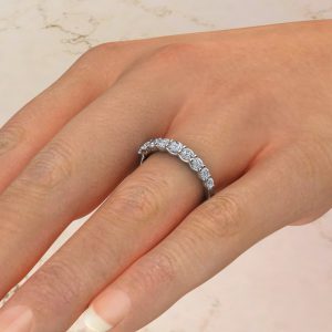 0.63Ct Graduated Shared Prong Lab Created Diamonds Wedding Band Ring
