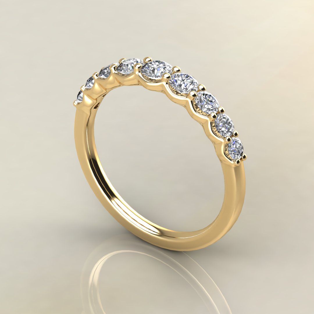 0.63Ct Graduated Shared Prong Lab Created Diamonds Wedding Band Ring ...