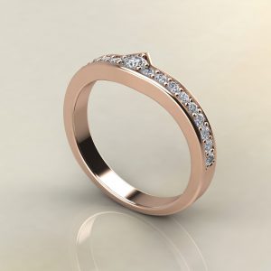 B024 Rose Gold 0.30Ct Graduated Wedding Band Ring