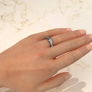 0.30 Ct Graduated Lab Created Diamonds Wedding Band Ring