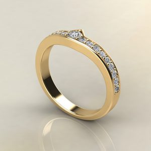 B024 Yellow Gold 0.30Ct Graduated Wedding Band Ring