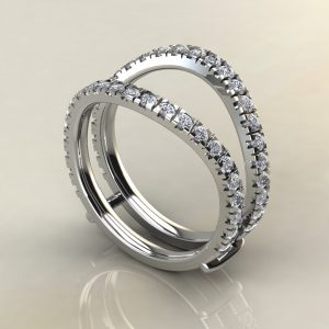 B025 White Gold 0.85Ct Matching Ring Enhancer For Double Halo Ring