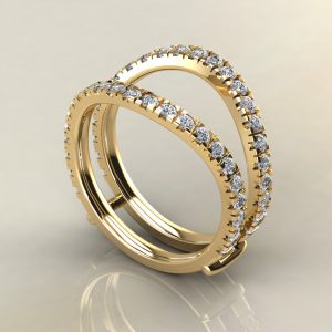 B025 Yellow Gold 0.85Ct Matching Ring Enhancer For Double Halo Ring
