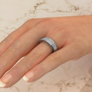 0.43Ct Wide Wedding Band Moissanite Ring