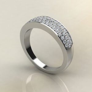 B027 White Gold 0.43Ct Wide Wedding Band Ring