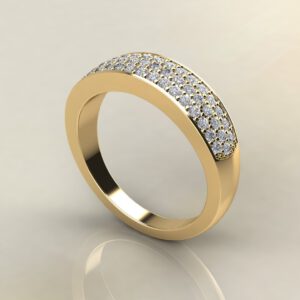 B027 Yellow Gold 0.43Ct Wide Wedding Band Ring
